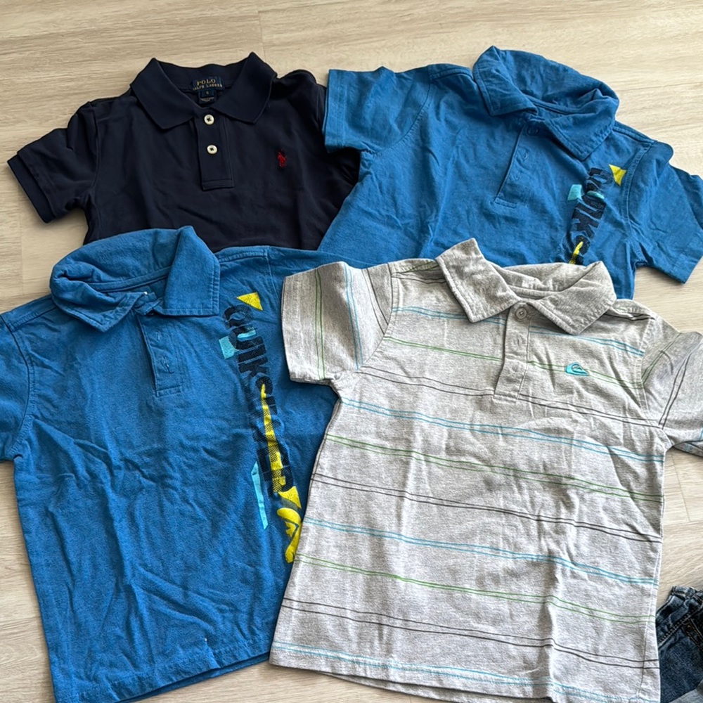 Kids Polo Shirt Set - Blue, Navy, Gray